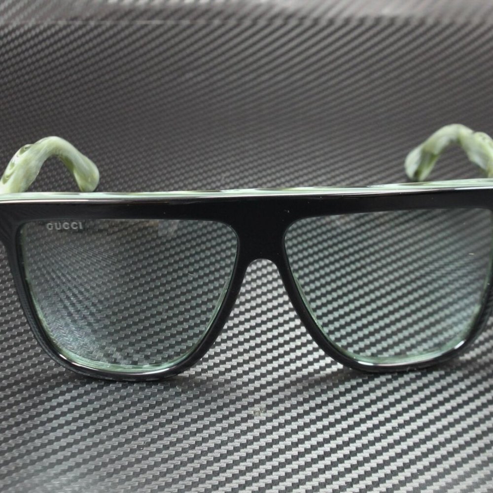 Gucci Rectangular Black Green 61mm Sunglasses - Picture 3 of 3